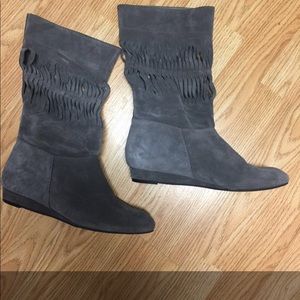 7 For All Mankind Gray Suede Boots